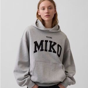 GAP Gray 'MIKO' Hoodie Sweater with Black Lettering